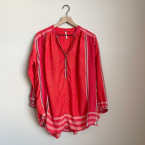 Free People Plaid Shimmer Tunic - pocketed - Picture 4 of 12